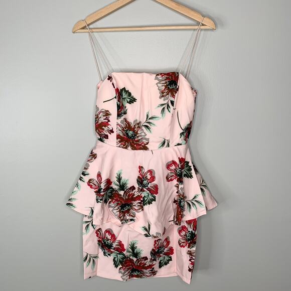 Blithe NWT Pink Floral Mini Dress Open Back - Picture 3 of 8